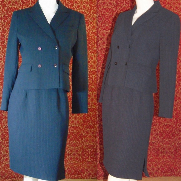 KASPER ASL navy pin striped suit 2💥 - Picture 1 of 8